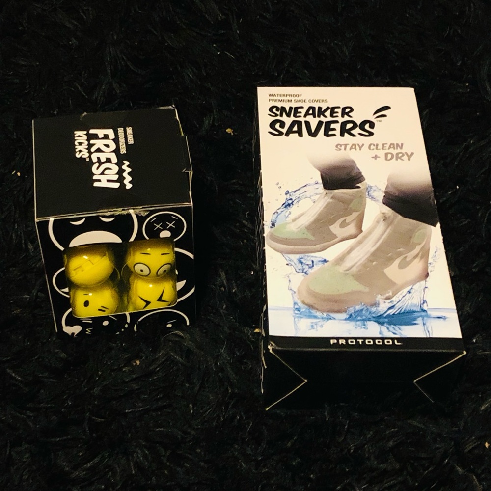 Protocol Sneaker savers for when it is raining and deodorizing emoji balls!